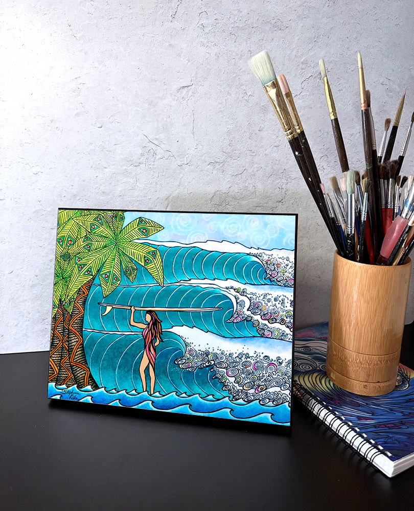 Surfer Girl Wall Art Panel