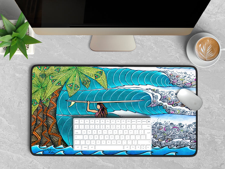 Surfer Girl Desk Mat