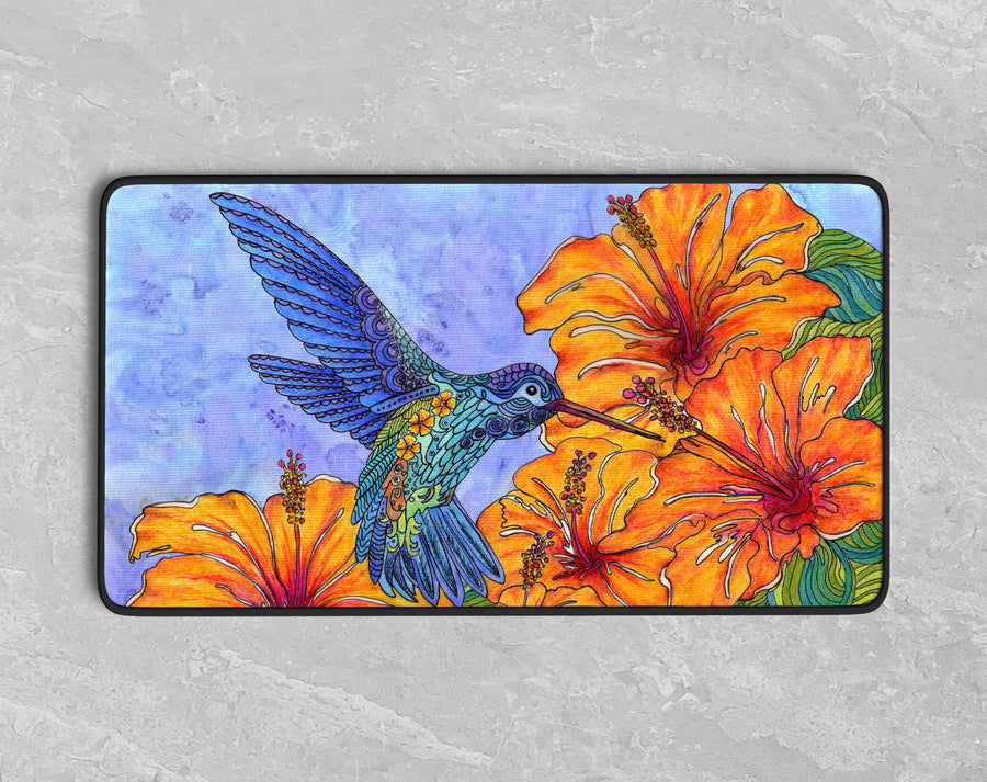 Tropical Hummingbird Desk Mat
