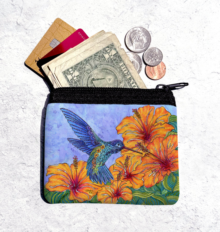 Tropical Hummingbird Coin Bag