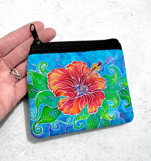 Tropical Hibiscus Coin Bag