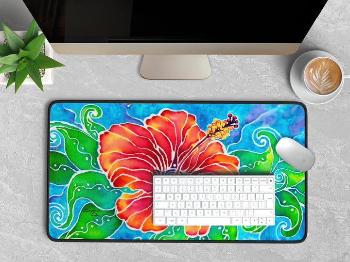 Tropical Hibiscus Desk Mat