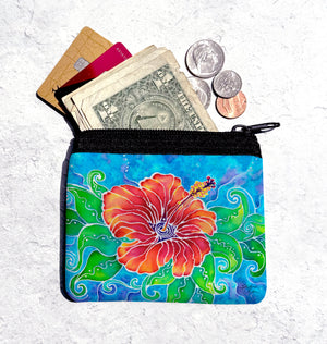 Tropical Hibiscus Coin Bag