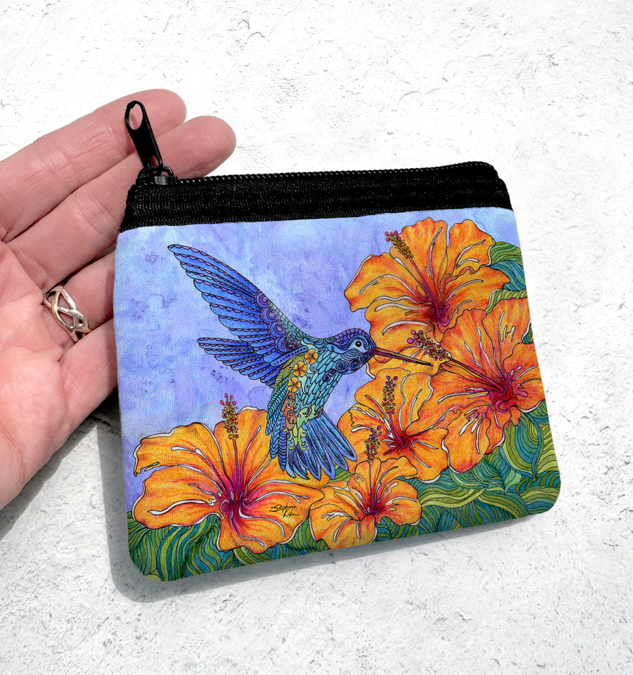 Tropical Hummingbird Coin Bag