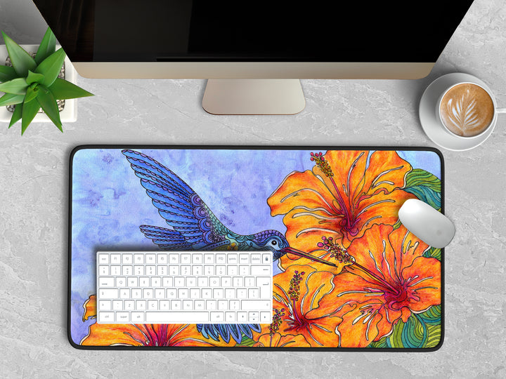 Tropical Hummingbird Desk Mat