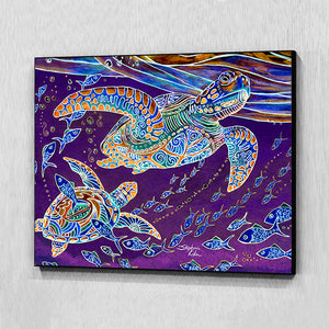 Turtles and Fish Wall Art Panel