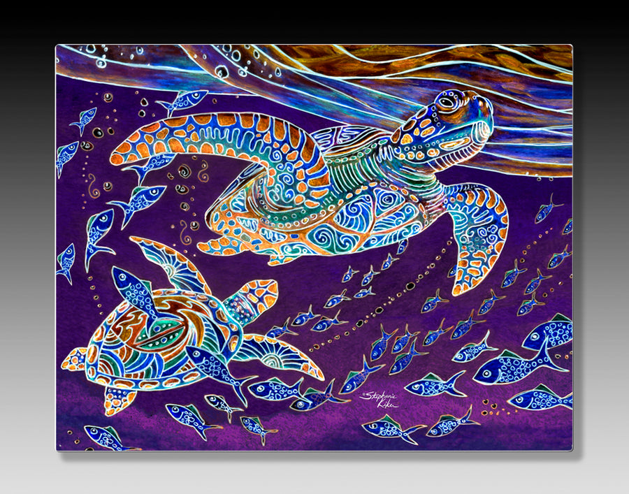 Turtles and Fish Aluminum Wall Art