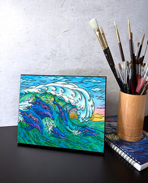 Wave Riding Wall Art Panel