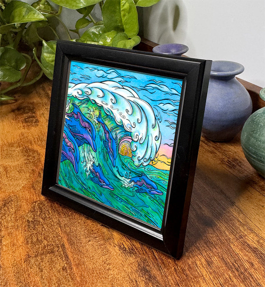 Wave Riding Framed Art