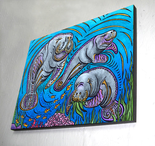 Manatees Wall Art Panel