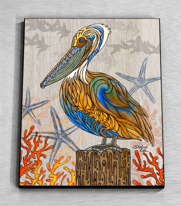 Pelican Perch Wall Art Panel