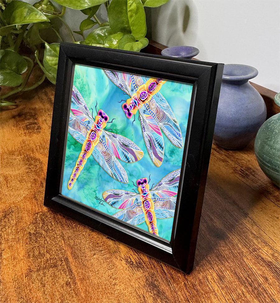 Yellow Dragonflies Framed Art