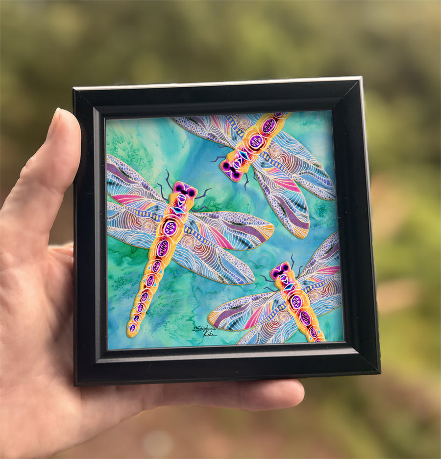 Yellow Dragonflies Framed Art