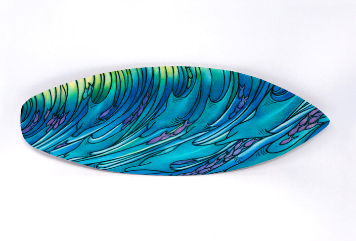 Waves of Dolphin Surfboard Wall Art