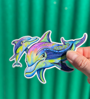 Rainbow Dolphin Sticker