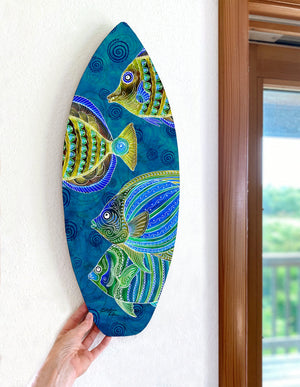 Fish School Surfboard Wall Art