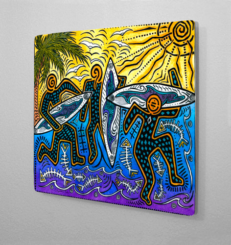 Primitive Surfers Aluminum Wall Art