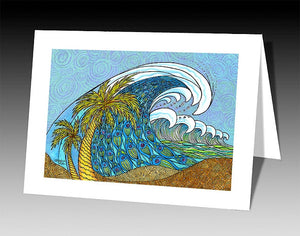 Palm Trees and Waves Notecard