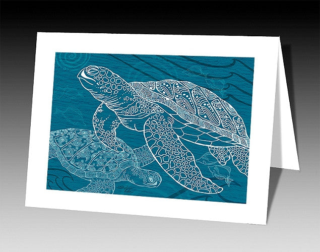 Sea Turtles One Color Notecard