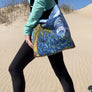 Palm Tree and Waves Tote Beach Bag