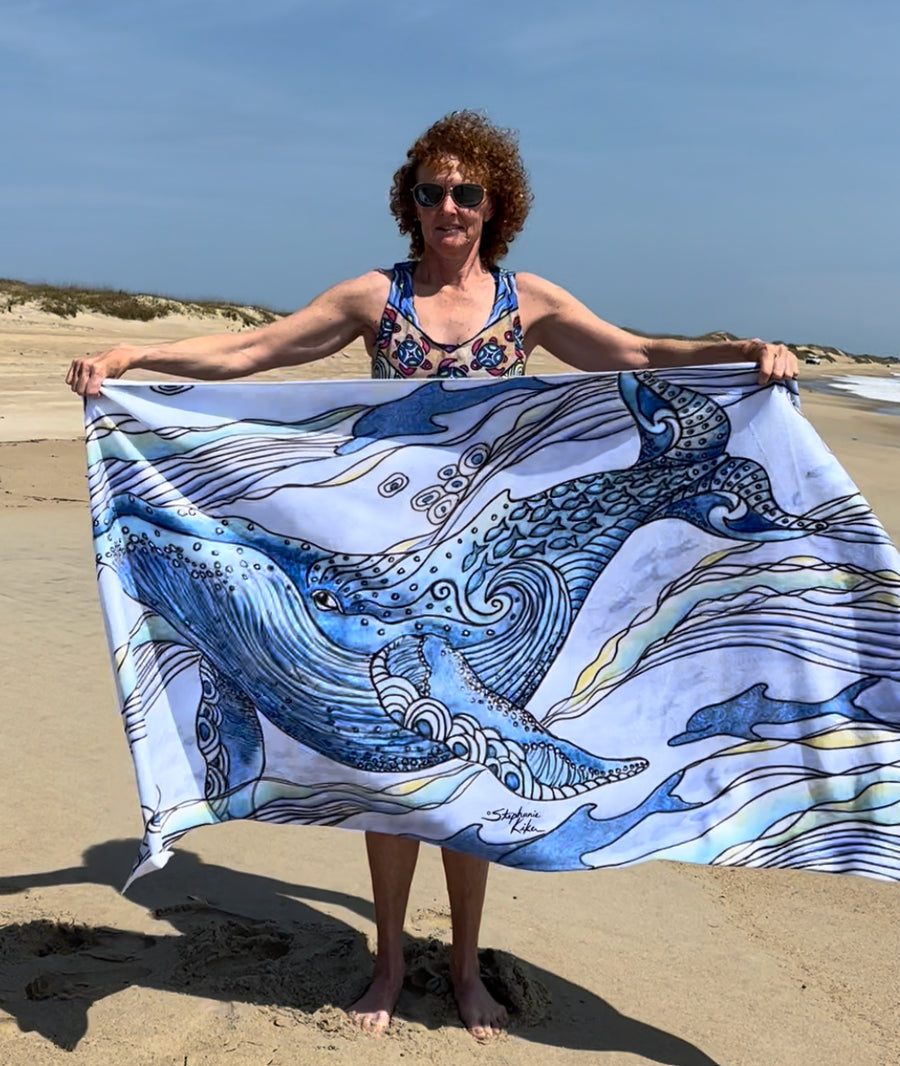 Whale Watch Beach Towel
