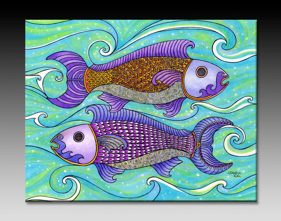 Two Fishes Ceramic Tile