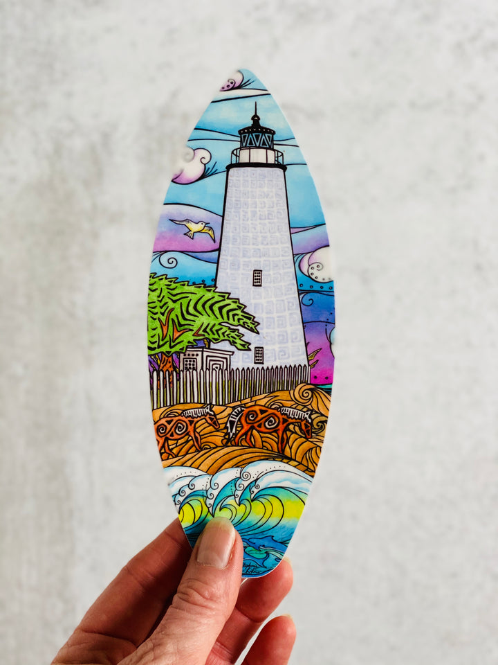 Ocracoke Waves Surfboard Sticker