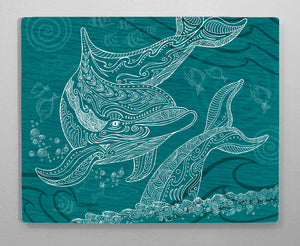 Dolphin One Color Aluminum Wall Art