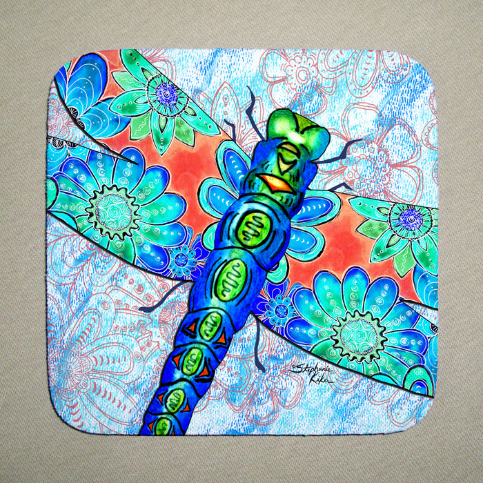 Dragonfly Flowers Coaster