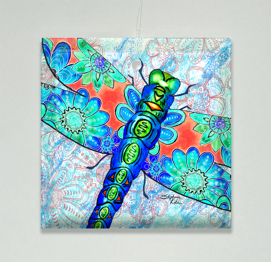 Dragonfly Flowers Ornament/Suncatcher
