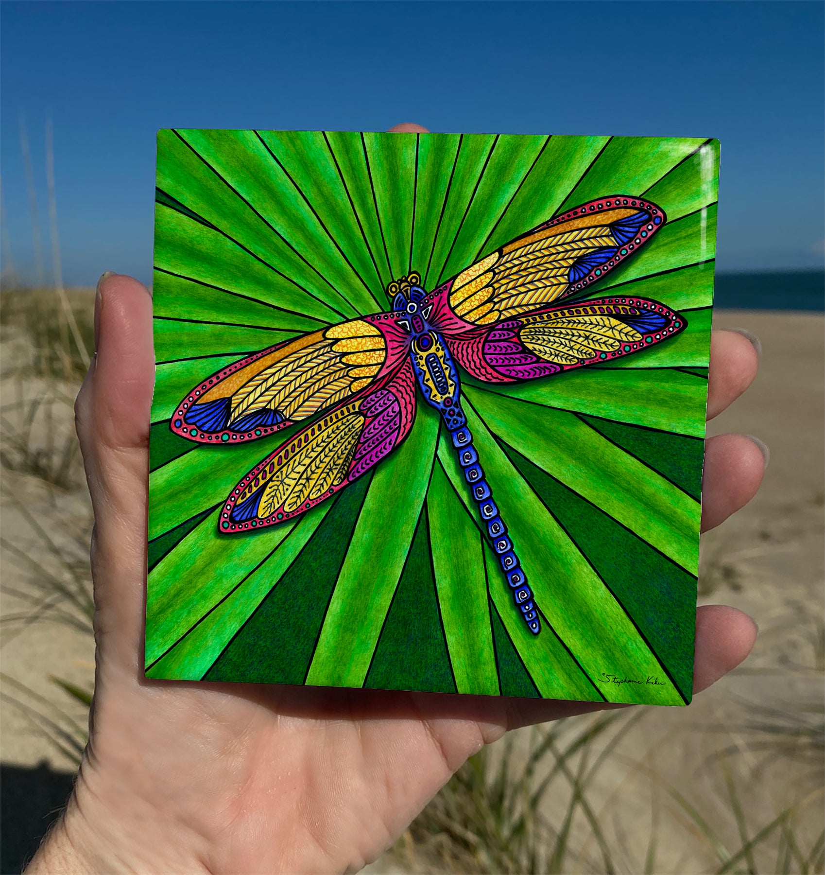 Dragonfly Ceramic Tile Wall Art and Backsplash Tiles by Outer