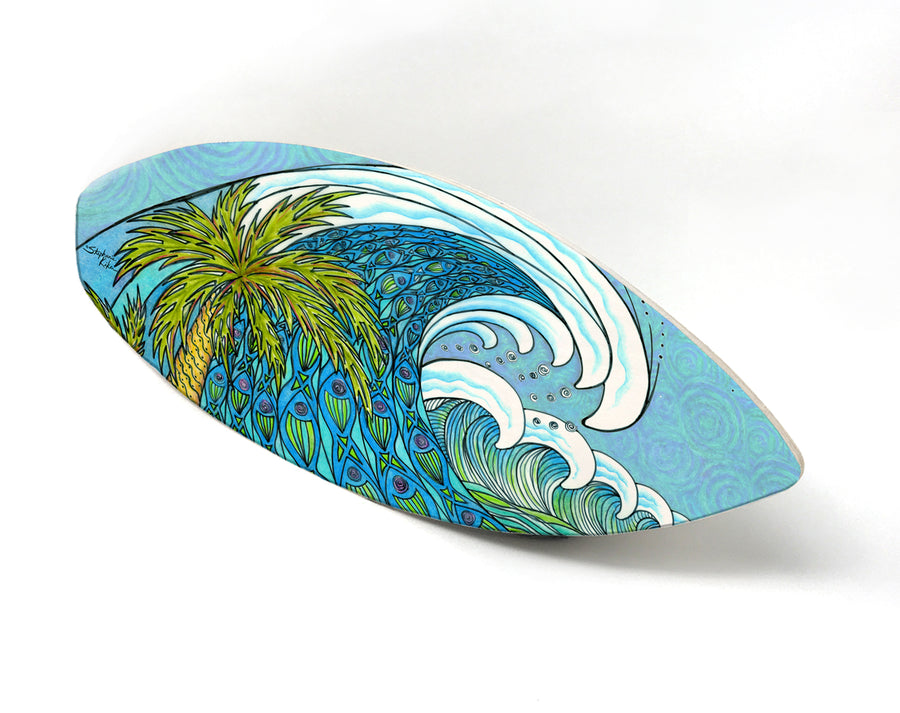 Palm Trees and Waves Surfboard Wall Art