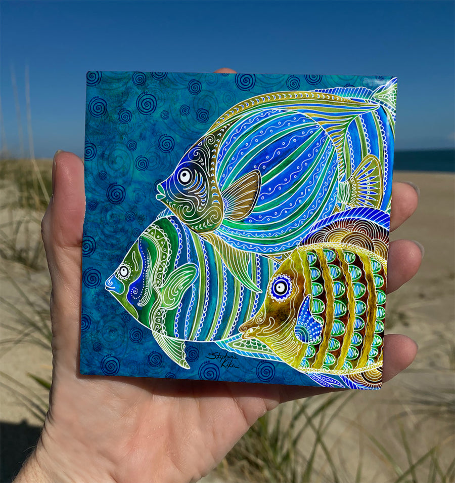 Fish School Ceramic Tile
