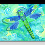 Green Dragonfly Ceramic Tile