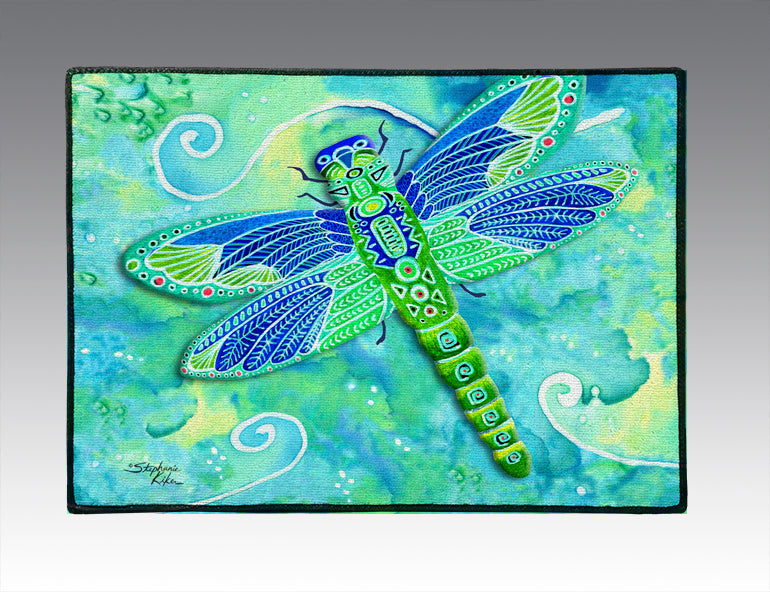Green Dragonfly Door Mat