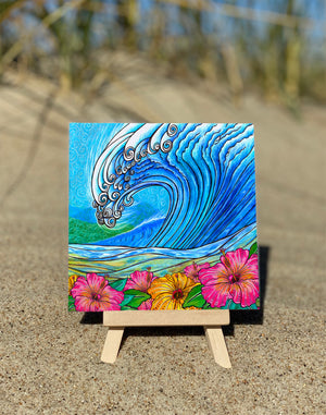 Hibiscus Wave Ceramic Tile