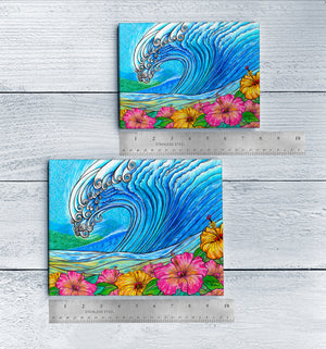 Hibiscus Wave Ceramic Tile