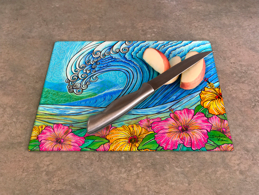 Hibiscus Wave Cutting Board