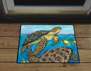 Looking Around Door Mat
