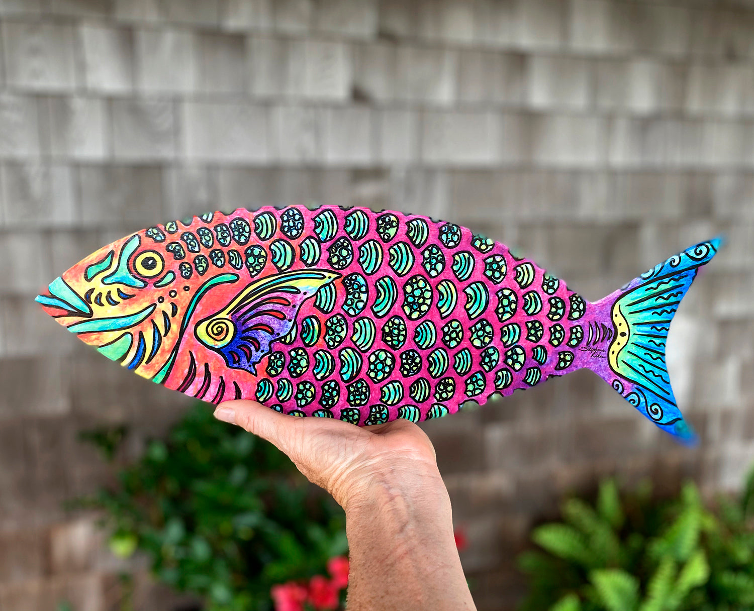 Parrot Fish Wood Wall Art – Stephanie Kiker Designs