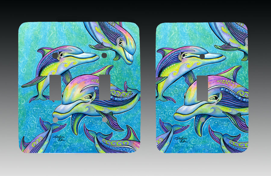 Rainbow Dolphins Light Switch Cover