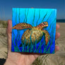 Sea Grass Turtle Ceramic Tile