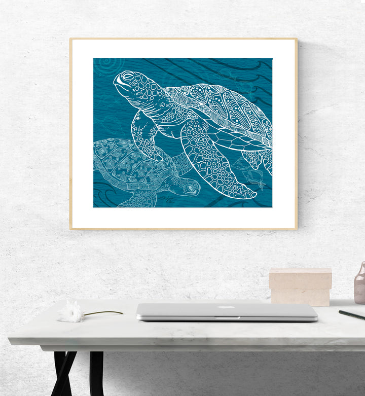 Sea Turtles One Color Print