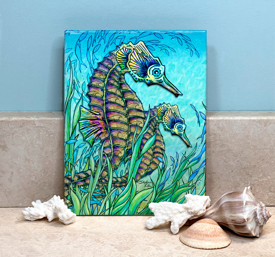 Seahorses Ceramic Tile