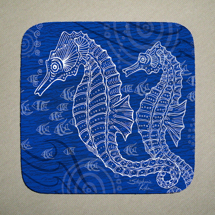 Seahorses One Color Coaster