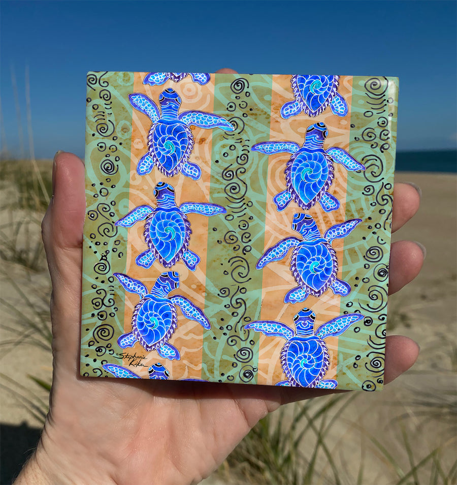 Traveling Turtles Ceramic Tile