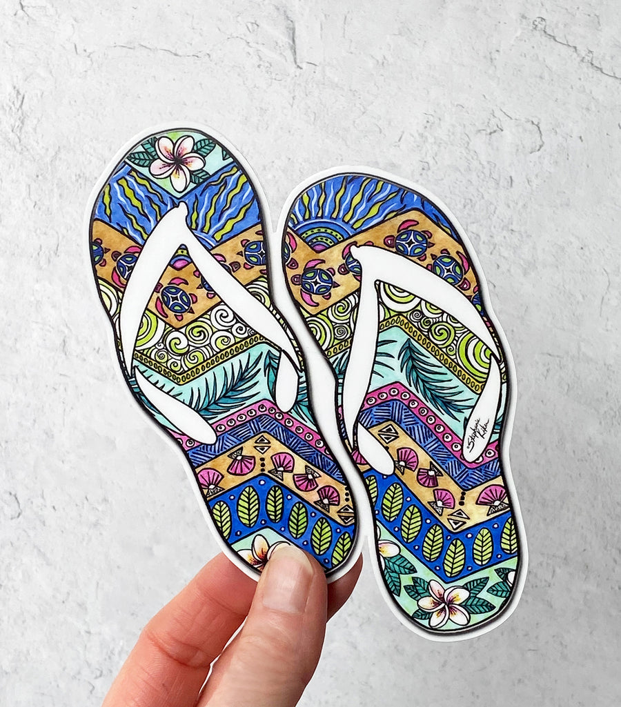 Tropical Flip Flops Sticker