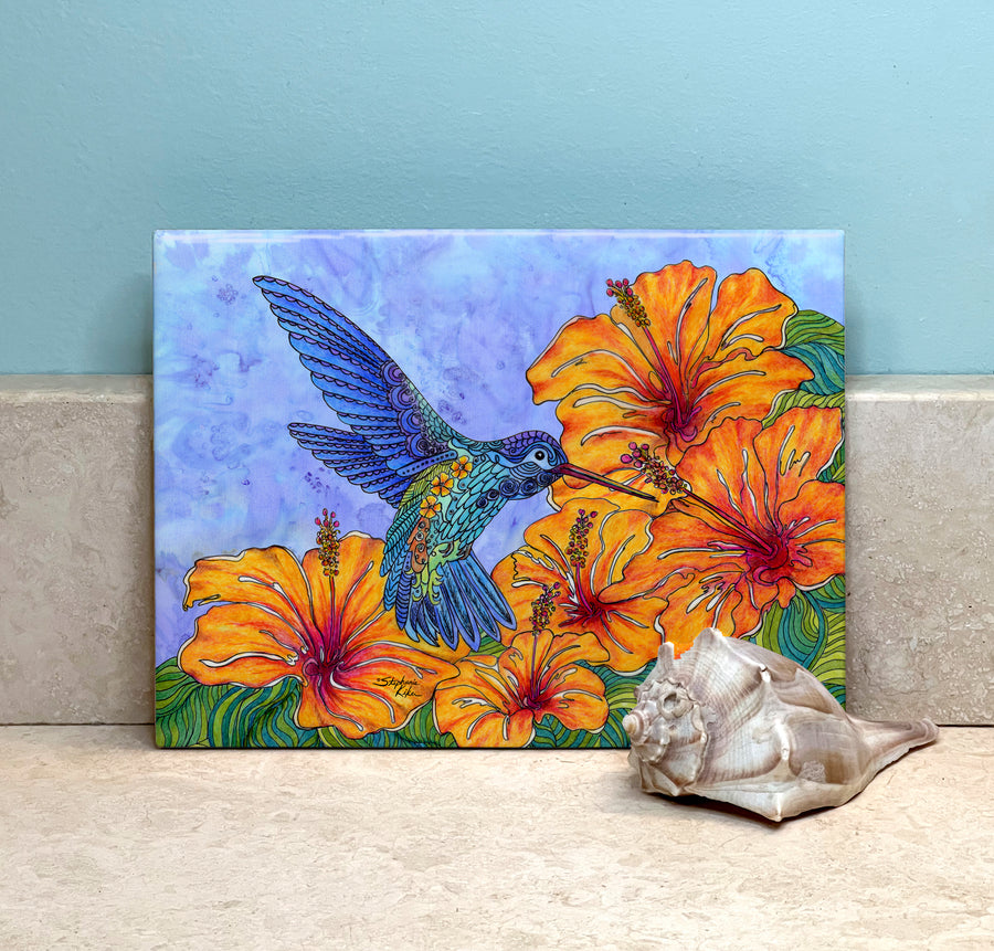 Tropical Hummingbird Ceramic Tile