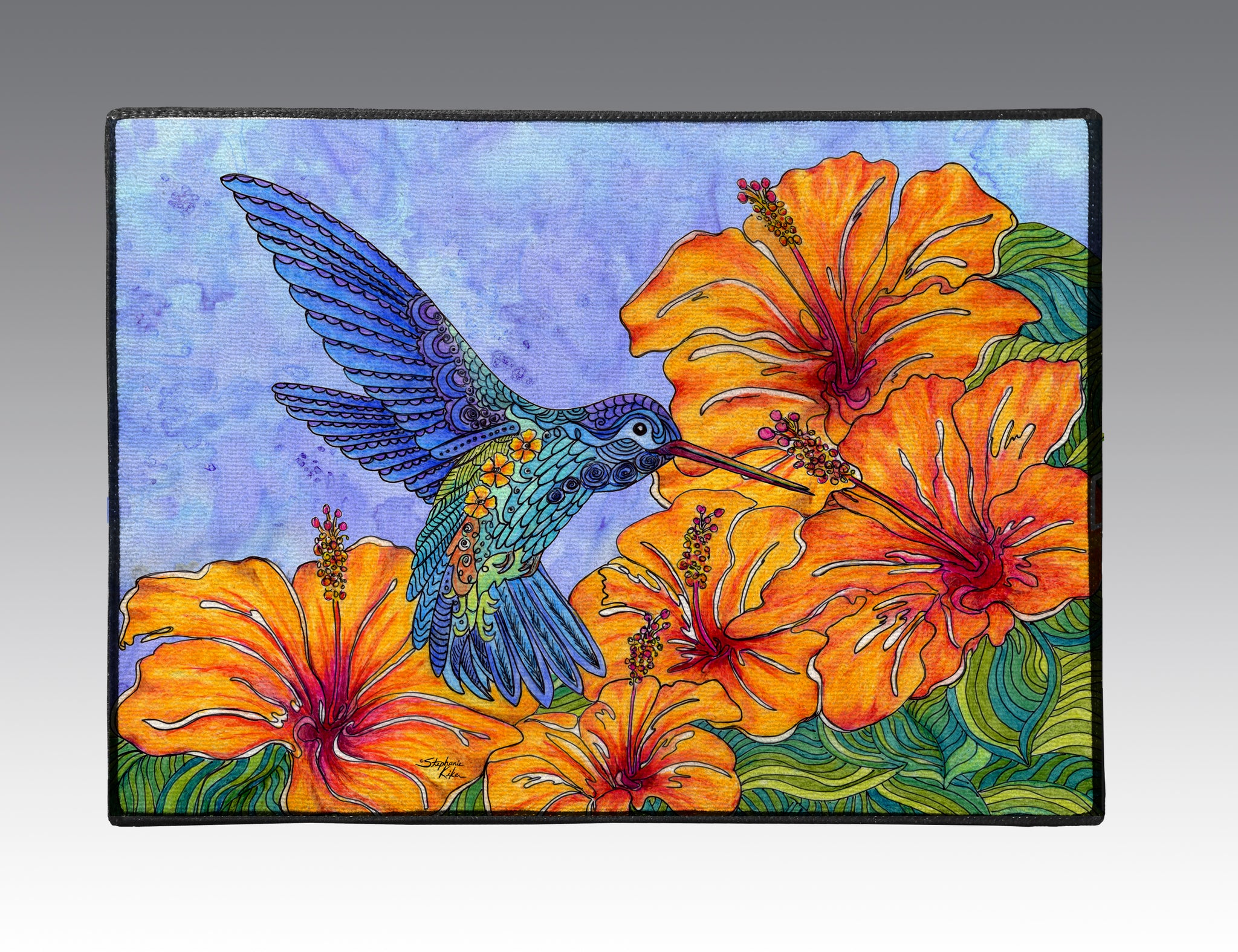 Hummingbird Welcome Mat Tropical Hummingbird Door Mat – Stephanie Kiker Designs