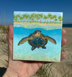 Turtle Paradise Ceramic Tile